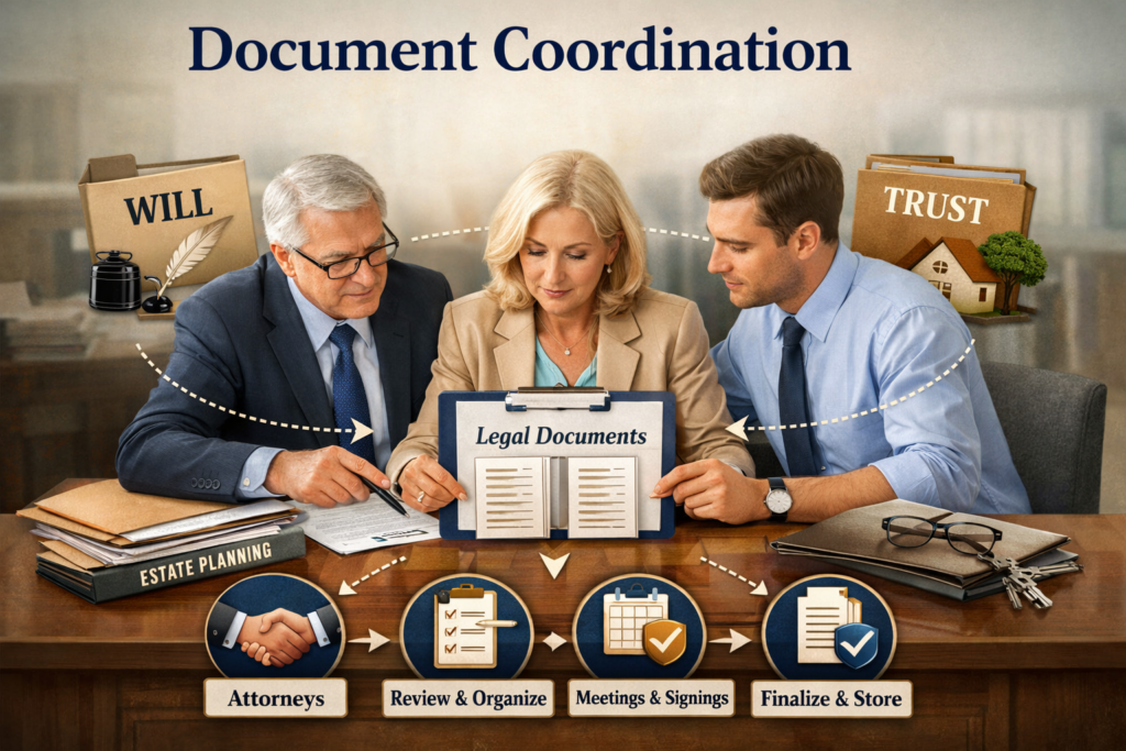 document coordination in will and trust